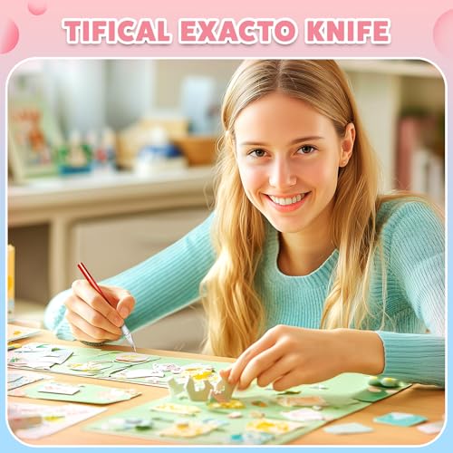 Image of 55 PCS Exacto Knife Set, 5 Piece Craft Knife and 50 Additional SK5 Blades, Hobby Knife for Miniatures, Professional Exacto Knife for Crafting, Precision Knives for Crafts