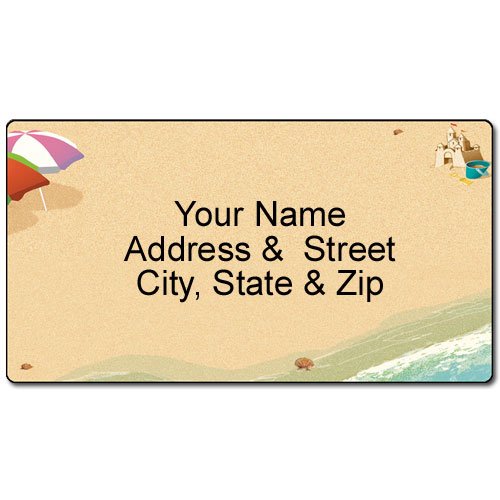 Beach Themed Return Address Labels - 90 Personalized Ocean View Stickers For Envelopes & Mail