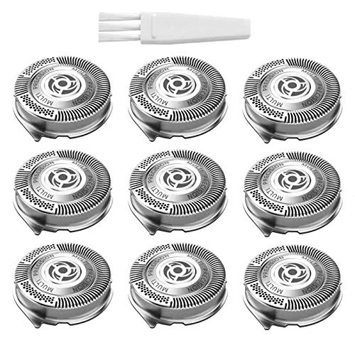 tuokiy SH50 Replacement Heads for Norelco Series 5000, 9 Blades Precision Cutting System, Easy Cut, SH50/52 (9 - Pack)
