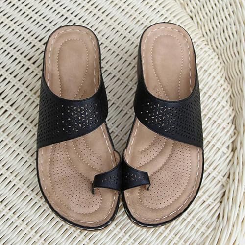 Yytcsjz Women's Hollow Sandals, Summer Split Toe Women's Comfortable Breathable Mesh Flip Flops, Wedge Heels, Clip Toe Bunion Corrector2