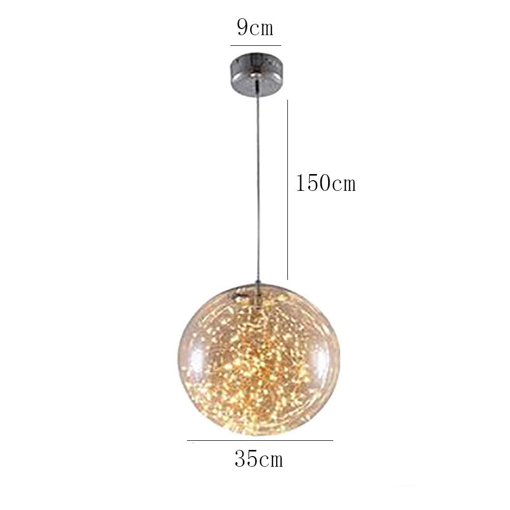 Led Moderno Semplice Gypsophila Lampadario,Camera Corridoio Portico Luci Del Balcone,Caffè Ristorante Music Bar Lampade In Vetro-Luce bianca cognac 35cm