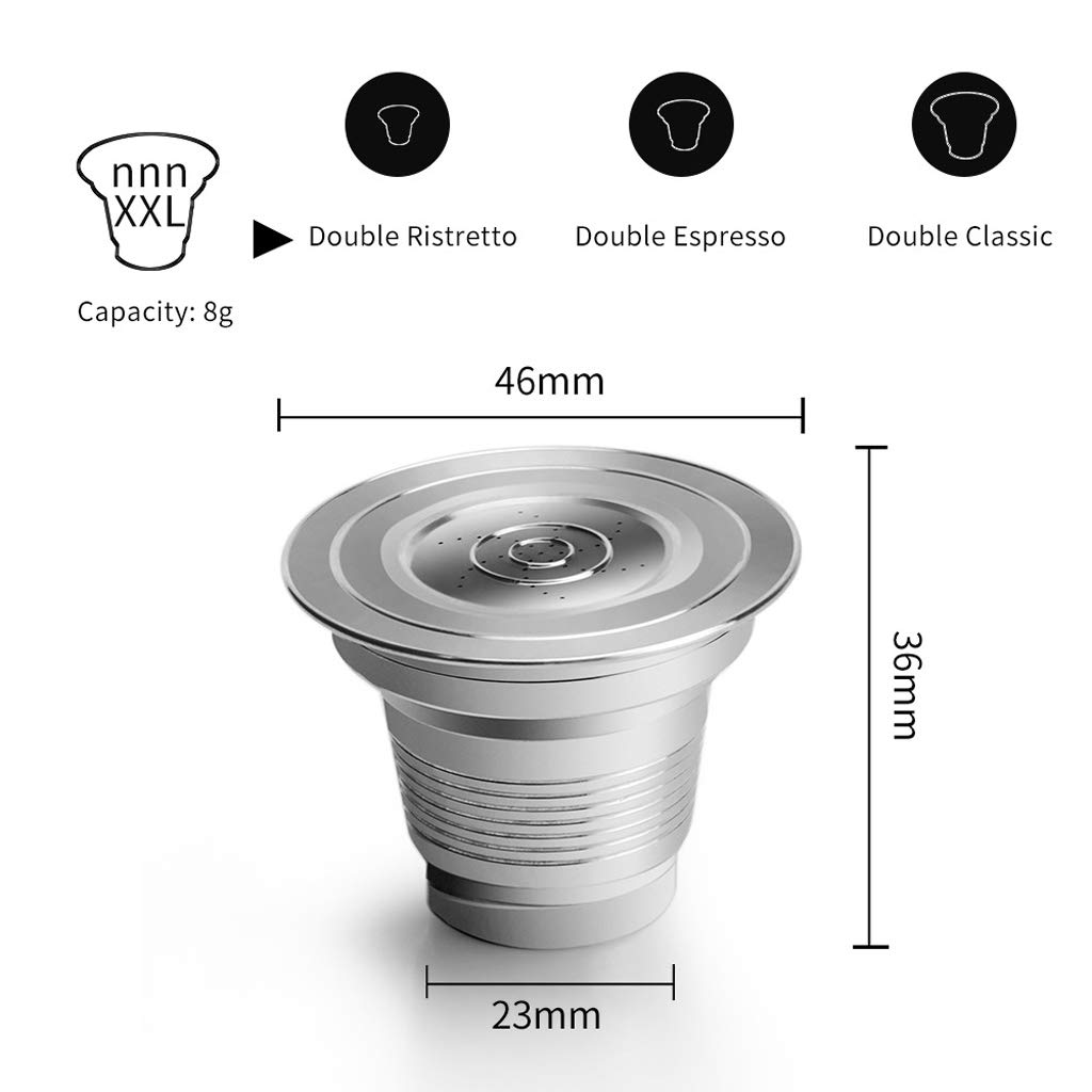 Juego de 5 filtros de café reutilizables de acero inoxidable para LOR