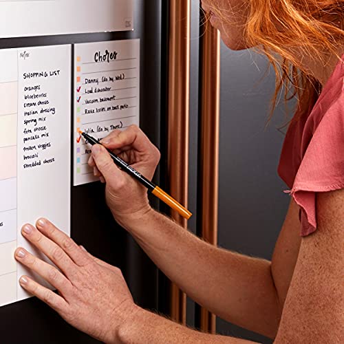 mc squares Reusable To-Do List Whiteboards 6-Pack. Lined Sticky Notes cling to Stainless Steel & Glass (Any Shiny Surface) Included smudge-free wet-erase Tackie Marker, Made in the USA - Thumbnail 6