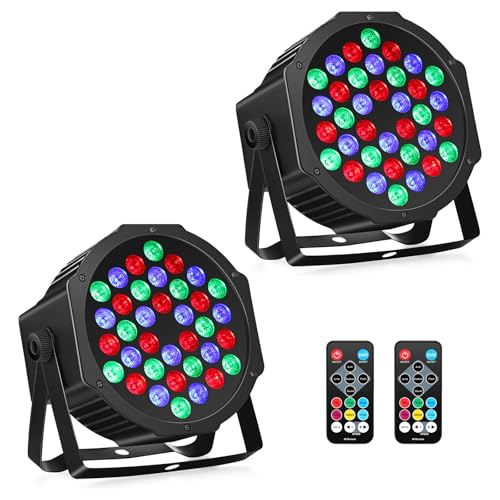 36LEDs RGB Stage Lights 2Pack: 36W LED Par - Sound...