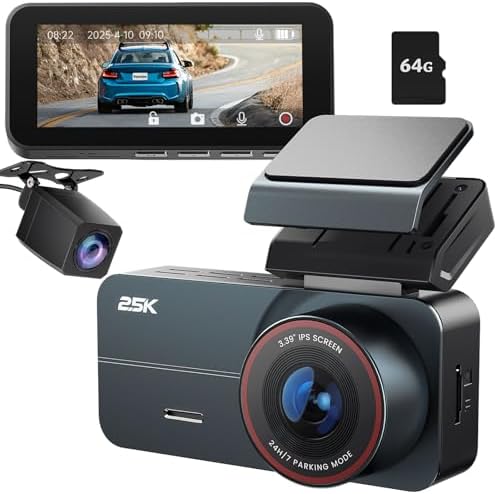 Dash Cam Front and Rear,Dash Camera for Cars 3.39