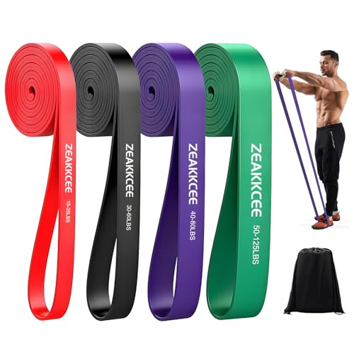 Fitnessbänder Widerstandsband, Ziehbänder Hilfsbänder, 4 Verschiedene Ebenen Stretchbänder Trainingsbänder für Übung, Stärke, Ausbildung, Yoga, Muskeltonation, Fitness