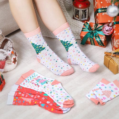 Image of Jadive 16 Pairs Pink Nutcracker Socks Ballet Dance Nutcracker Sock Women Novelty Socks Winter Fuzzy Sock for Dance Lover Gift