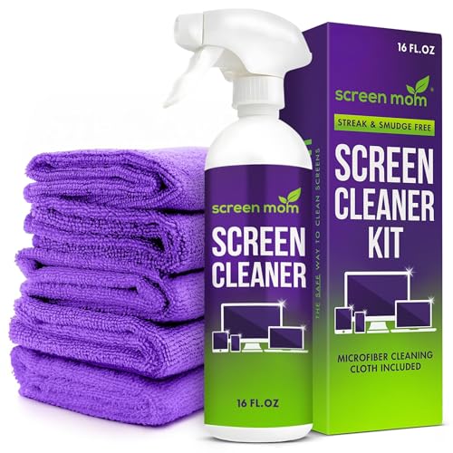 Screen Cleaner Spray and Wipe Kit 16oz and 4 Pack Microfiber Towel Bundle - Electronics Cleaner Spray TV Screen Cleaner for Smart TV Computer, Phone, iPad Laptop Screen Cleaner Car Screen Cleaning Kit