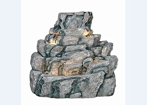 Direct Global Trading Large Wide Rock Boulder Lit Garden Water Feature