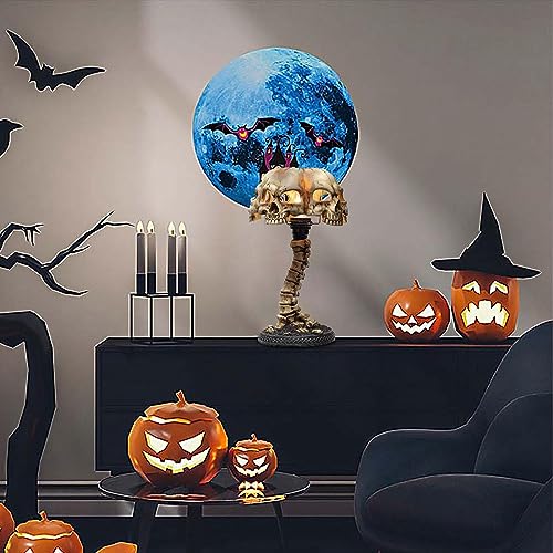 Lampe à crâne d'Halloween avec 4 têtes en résine et effet 3D - 2