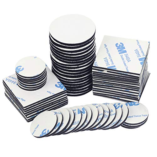 Preisvergleich Produktbild CHIFOOM 80tlg Doppelseitig Klebepad Set 60stk Selbstklebend Klebeband 20stk Klebende mit Klettverschluss Flauschband und Hakenband Extra Stark Schaumstoff Pads für Wände Boden Tür Gläser Metall