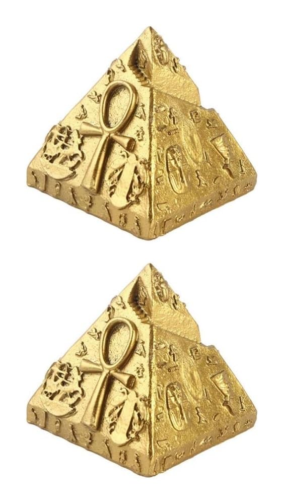 Statua d'arte Regali 2PCS Piramide Egiziana Modello Egitto Dei Piramide Figurine Resina Piramidi Egiziane Decorazione Ornamento Da Tavolo Figura Egitto Statua Antica Arte Modello di Costruzione