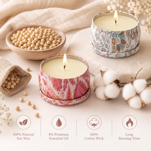 Scented Candles Gifts Set for Women, 9 Pack Aromatherapy Candles Pack Soy Wax Include Lavender, Jasmine and Vanilla Scented for Wedding, Bridesmaid, Birthday, Valentine's, Mother's Day, Bath, Yoga - Image 3