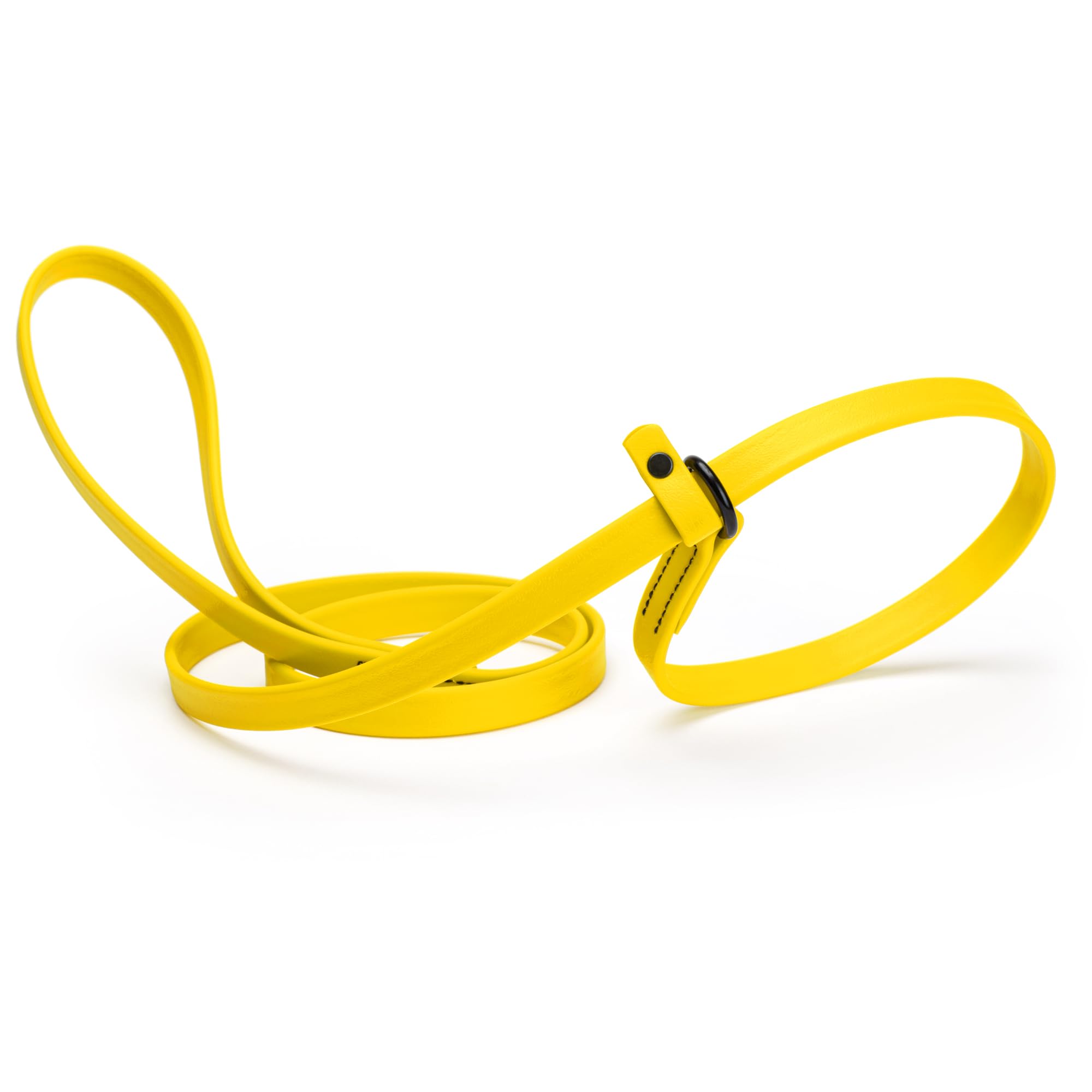 Dogline Biothane Slip Dog Leash - for Small, Medium and Large Dogs - Odor Free Slip Lead, Heavy Duty and Durable Material Kennel Lead - Lemon Yellow -