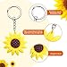 WILLBOND 36 Pieces Sunflower Keychains Pendants Backpack Hanging Sunflower Button Key Ring for Summer Birthday Party Favor