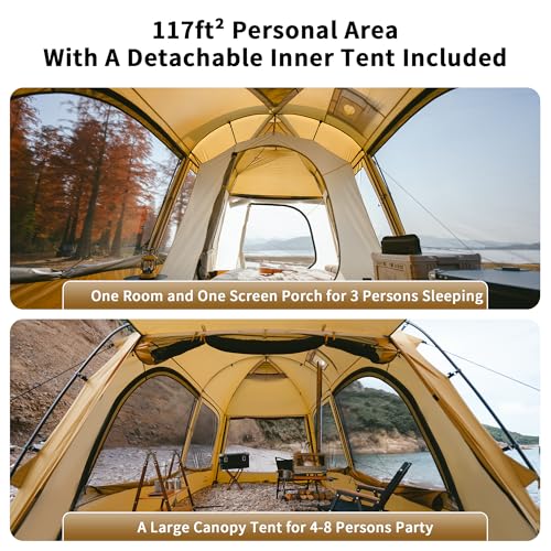 image for Naturehike Dune 2-3 Person Camping Tent,4-6 Person Canopy Tent,Waterpr