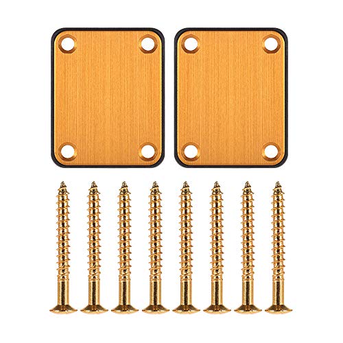 RuleaxAsi Guitarra Placas de Pescoço Liga de Alumínio Neckplate com Parafusos e Plástico de Volta Pl