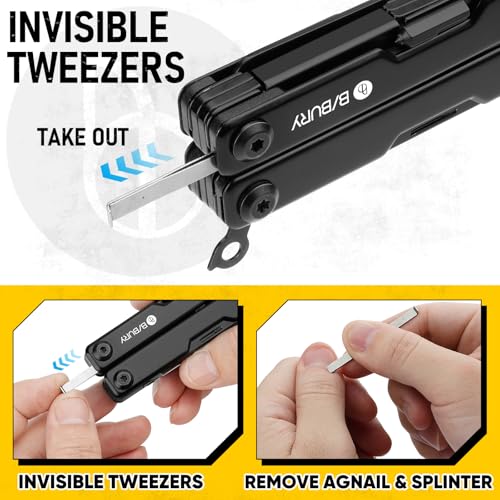 Image of BIBURY Mini Multitool BI2052AB, EDC Multitool Scissors w /Window Breaker, Seat Belt Cutter, Bottle Opener for Outdoor Survival, TSA Approved Keychain Multi-tool Cool Gadget, Gift for Men Women