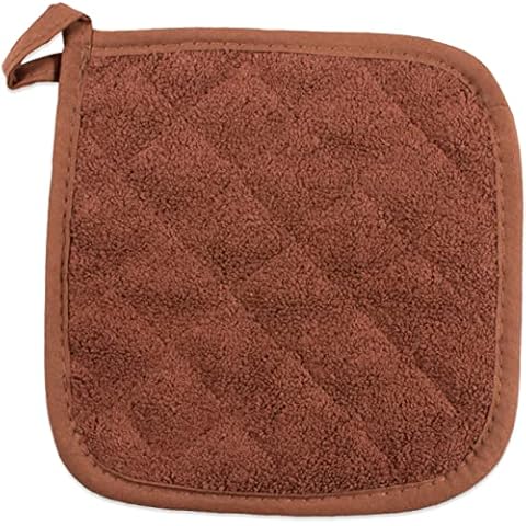 San Jamar Square Potholders, 8 Inches, Brown Cover