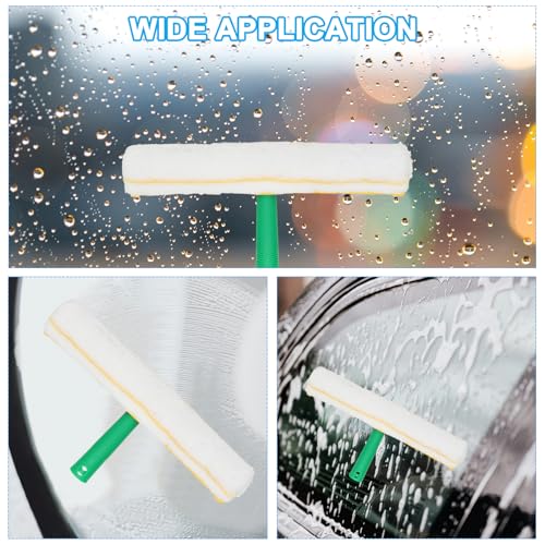 Image of MECCANIXITY Microfiber Scrubber Replacement Head 17.72 Inch for Window Glass Marble Wall Home Bathroom, Yellow /White Pack of 2