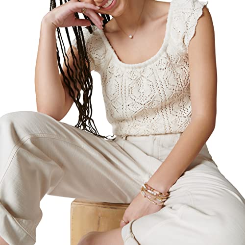Image of Lucky Brand Womens Lucky Brand Women's Flutter Sleeve Knit PulloverPullover Sweater