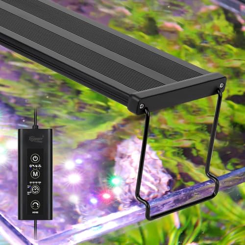 Image of hygger New Mode 24 /7 Timer LED Aquarium Light, Auto On Off Full Spectrum Fish Tank Light Fish Colorful /Sun /Nightlight /Wrgb Cycle Mode for Freshwater Plants Tank (for 50in~57in Long Tank)