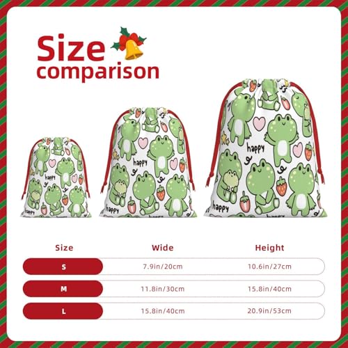 ZZhua Cute Frog Strawberry Grip Bag Drawstring Gift Bag Reusable Gymnastics Grip Bag For Anniversary, Wedding, Birthdays, Gym Small4