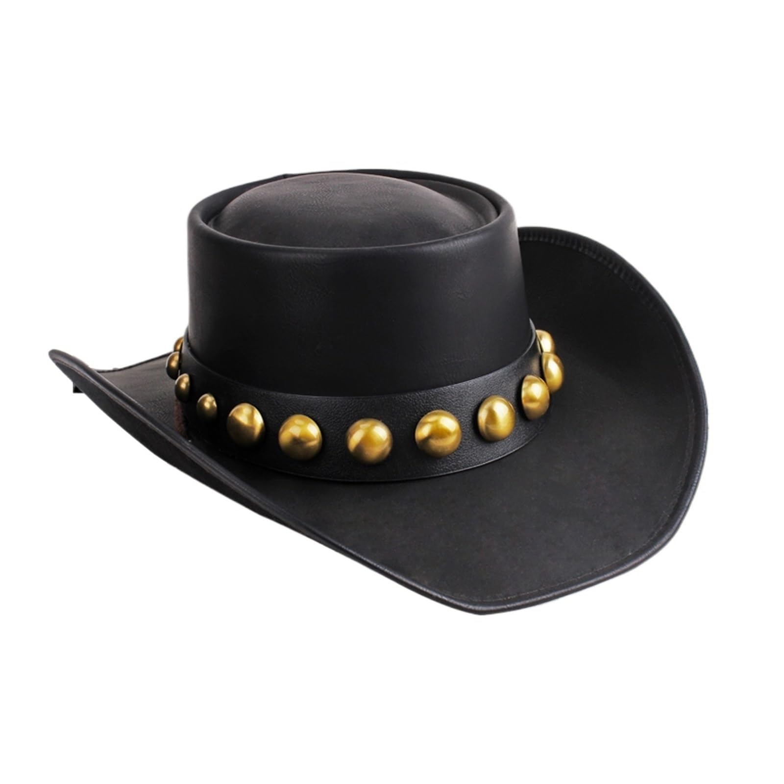 Cappello Cowboy Cappello da Cowboy in Pelle Uomo e Donna, a Tesa Larga, Padrino, Gentiluomo, Chiesa, Sombrero, Berretto Jazz(Color11)
