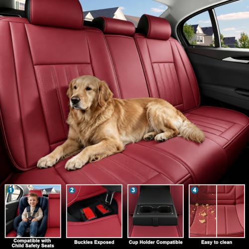 Image of Car Seat Covers Full Set for Toyota Tacoma 2000-2026, red