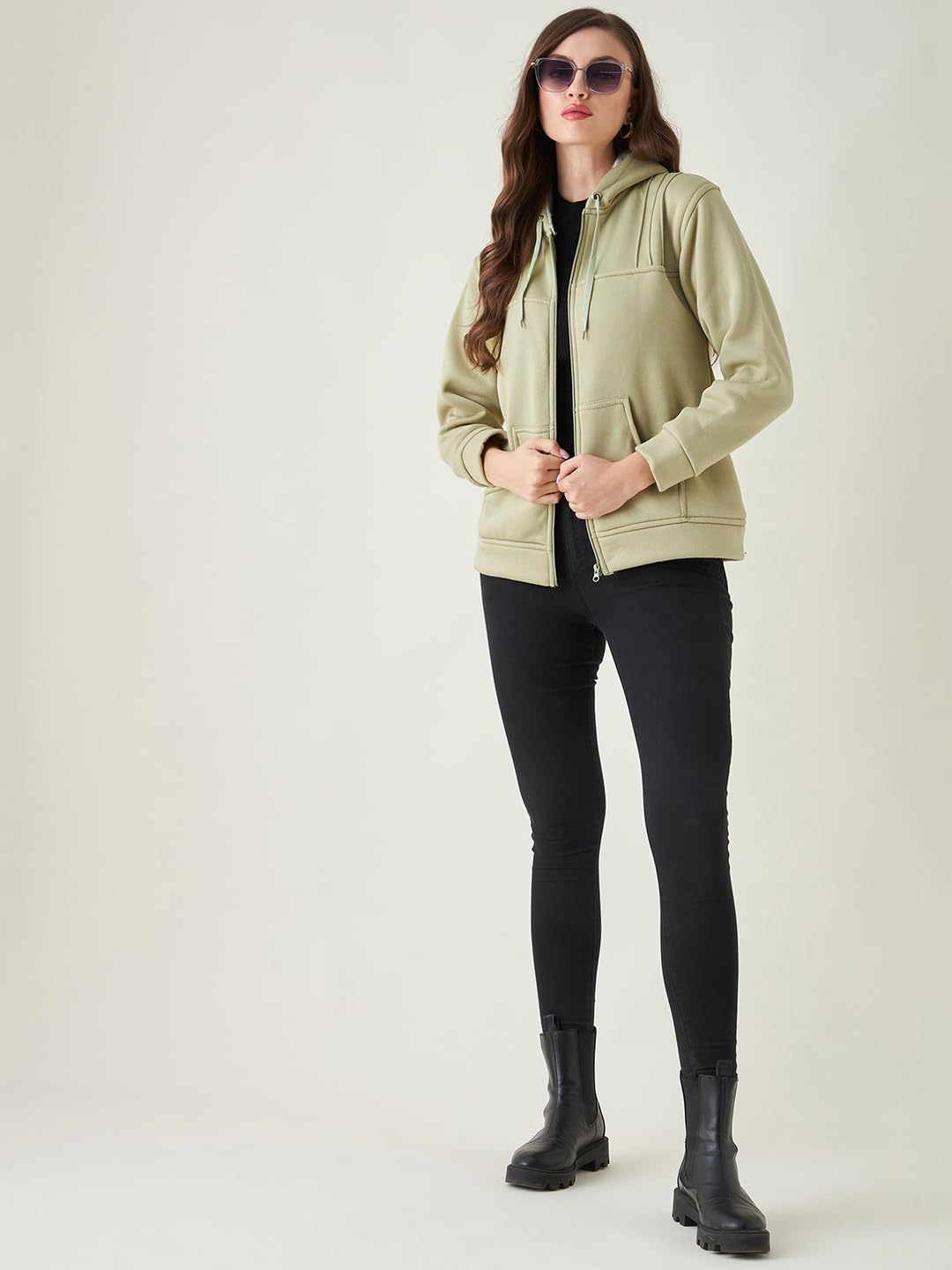 Pivl Women Solid Hooded Jacket For Winter - Image 2 thumbnail