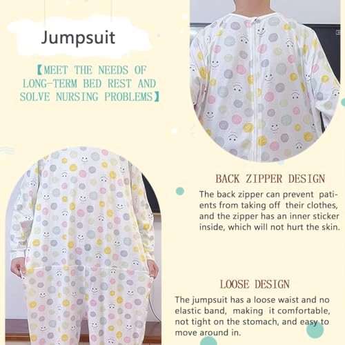 Image of Unisex Jumpsuit with Back-Zipper,Suitable for Alzheimer's,Dementia Patient,Seniors,Incontinence Care