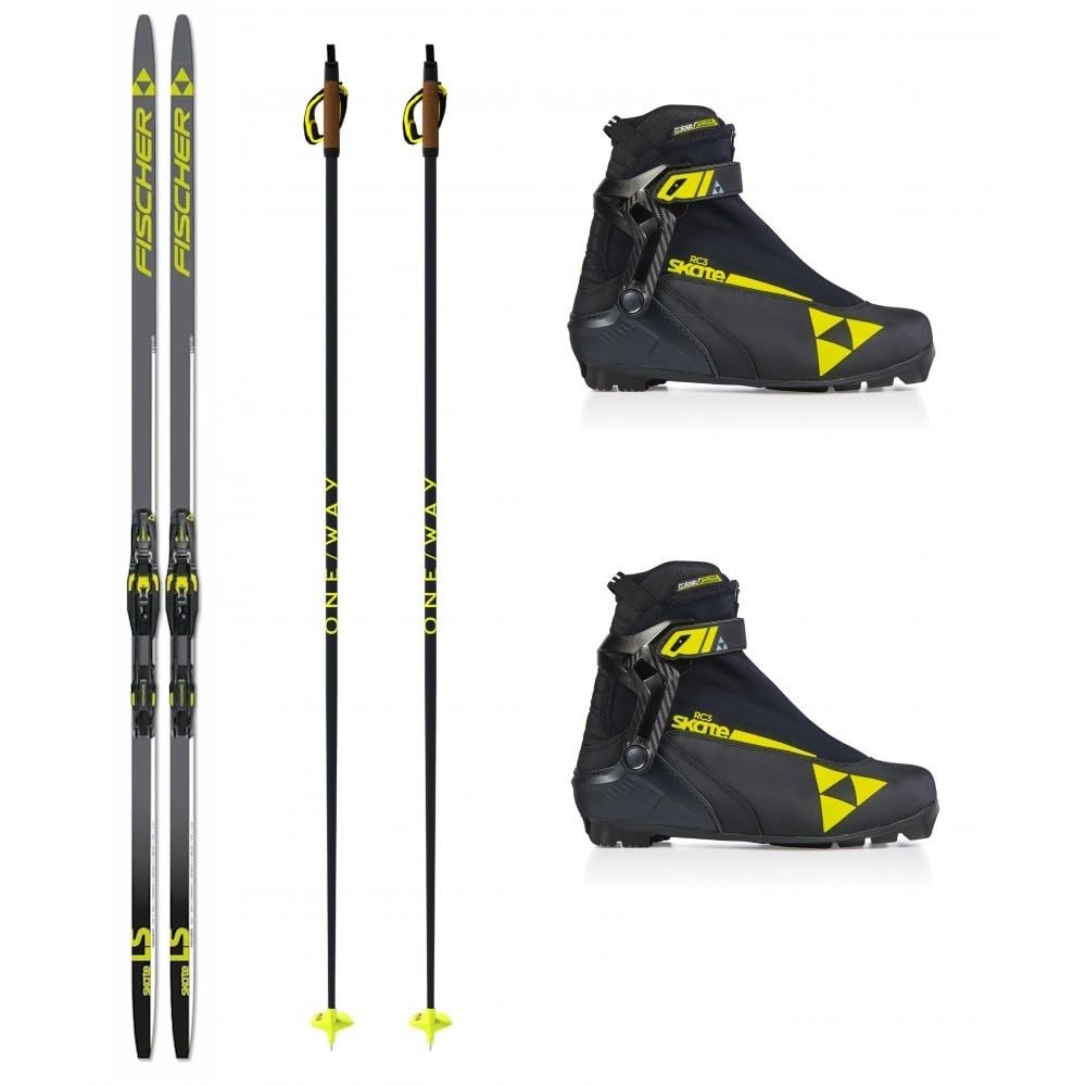 Fischer Langlaufski-Set LS Skate Skating Skier + Bindung + Schuhe + Stöcke