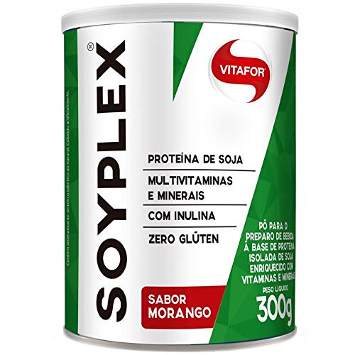 Kit 2 SoyPlex Proteína de Soja Vitafor 300g Morango