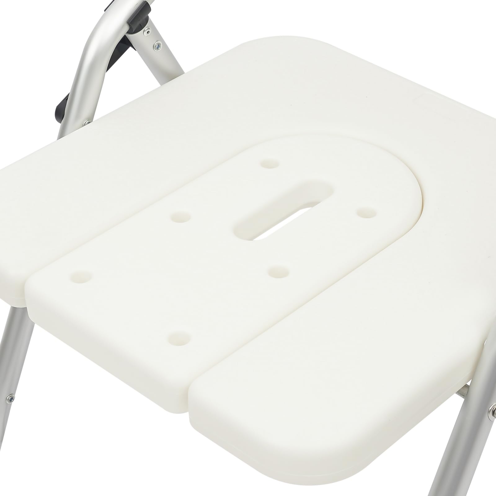 Silla de ducha plegable con ruedas, taburete de ducha para personas mayores con ruedas, impermeable y antideslizante, color blanco, montaje sin herramientas, capacidad de carga 150 kg