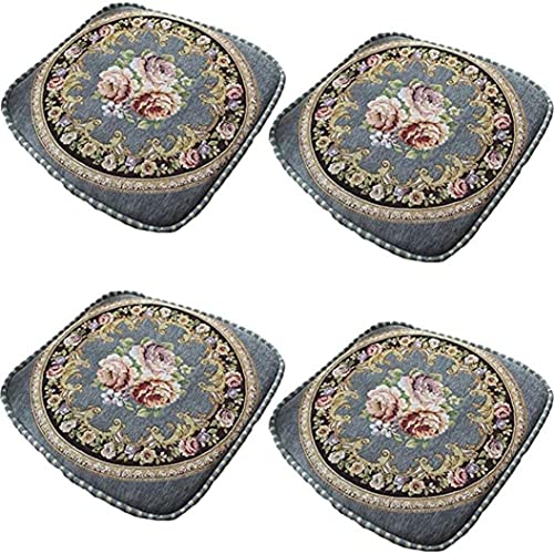 HAiHALA 1/4 Packung Stuhlkissen Mit Bändern Für Esszimmerstühle - Esszimmerstuhlpolster Und Sitzkissen Mit Bezug - Stuhlkissen Im Europäischen Stil, Weiche Mattenpolster Cover