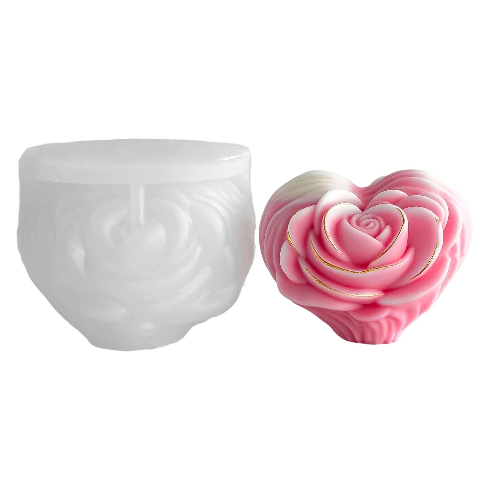 Alksubbm Shaped Silicone Molds Easy Demolding Rose Flower for Epoxy Resin Making Soap Mold