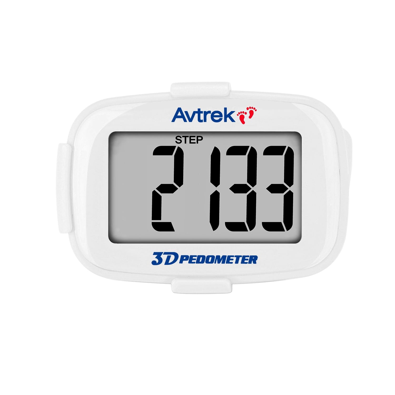 Avtrek Pedometro con contapassi, con funzione di conteggio dei passi, display retroilluminato e visualizzazione dell'ora