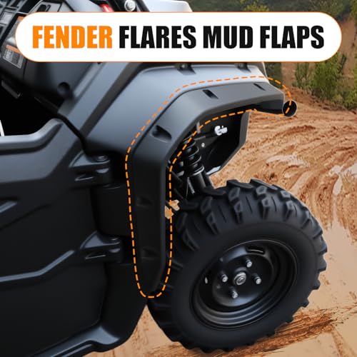 Image of Front Fender Flares for Honda Pioneer 10003P 5P 6P 2016-2025 | Front Mud Guard Extension Mud Flaps for Honda Pioneer 1000-3 1000-5 1000-6 Accessories