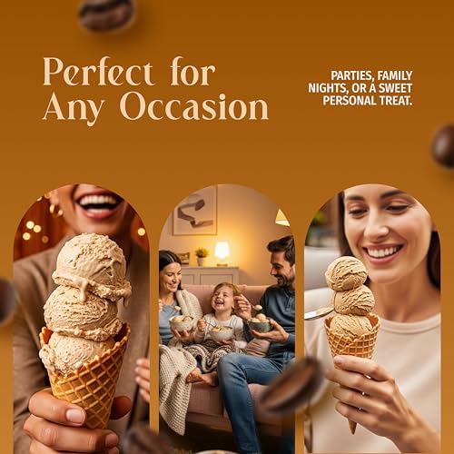 Image of Triple Scoop - Premium Ice Cream Mix For Ice Cream Maker. Simple, Easy, Delicious. From Gourmet Mix To Maker in 5 Minutes, Makes 2 Creamy Qrts, Made in USA (1 Pack) (Coffee)