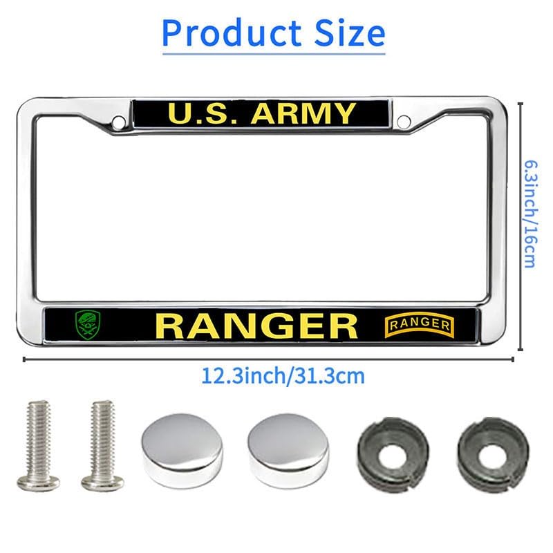 Image of Military Ranger License Plate Frame - Military Commemorative Car Accessory