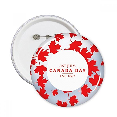 Badge bouton Canada 1867 broche ronde feuille d'érable cadeau souvenir 5pcs