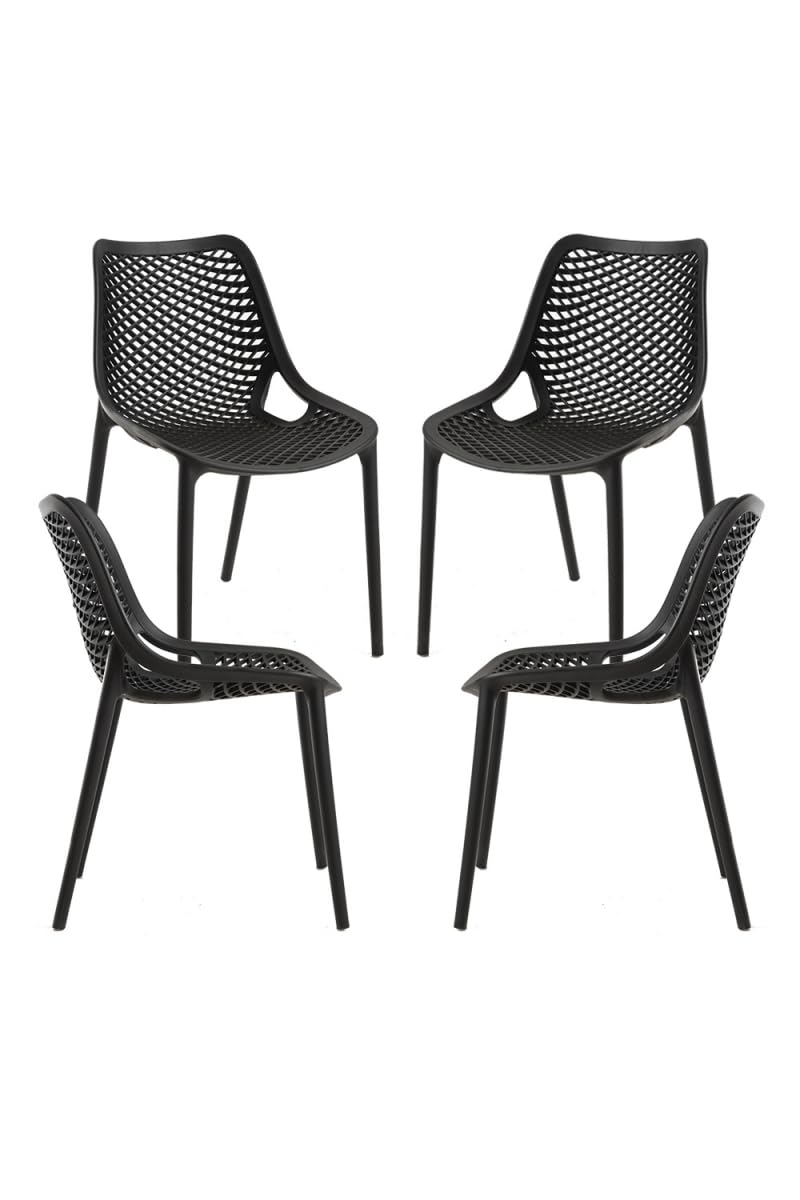 Regalos Miguel - Packs Sillas Jardín - Pack 4 Sillas Kusin - Negro