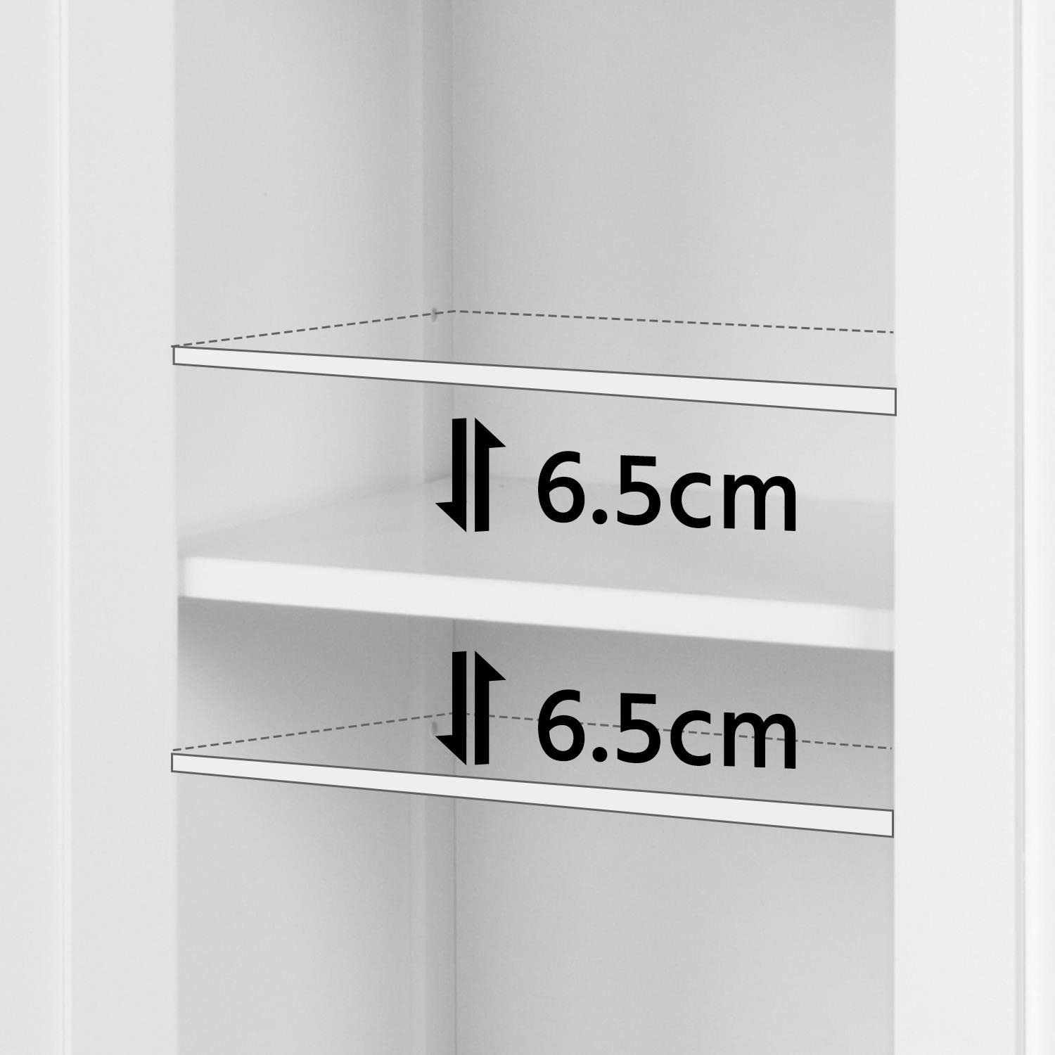 Yaheetech Mobile da Bagno Mobiletto da Terra Autoportante Armadietto con 2 Ante e Ripiani Regolabili da Cucina Soggiorno Corridoio Ingresso 60 x 30 x 80,5 cm Bianco