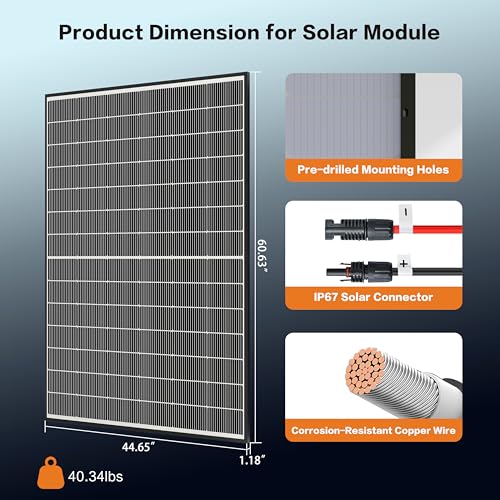 Image of 400W Bifacial Solar Panel, 800W N-Type 16BB Monocrystalline Solar Panel Kit, 25% High Efficiency, IP65 Waterproof, for RV Home Boat Marine Off-Grid Solar System[2Pcs 400W]