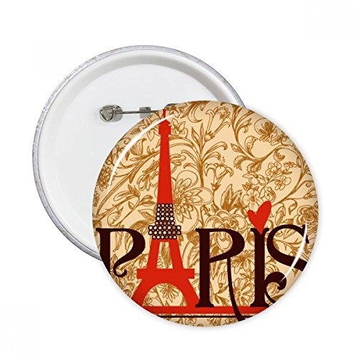 Tour Eiffel Paris badge bouton rond XXL décoration vêtement pour passionnés de culture française