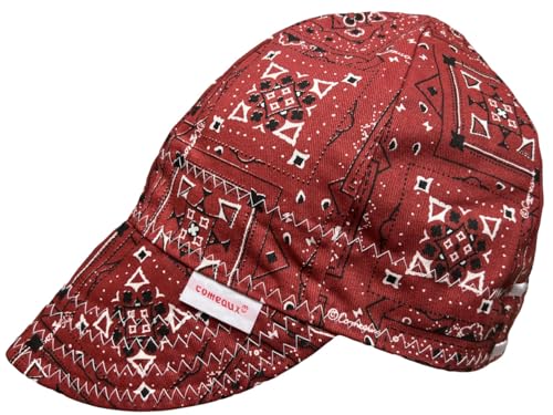 Comeaux Caps Reversible Welding Cap Red Bandana - Size 7 3/8