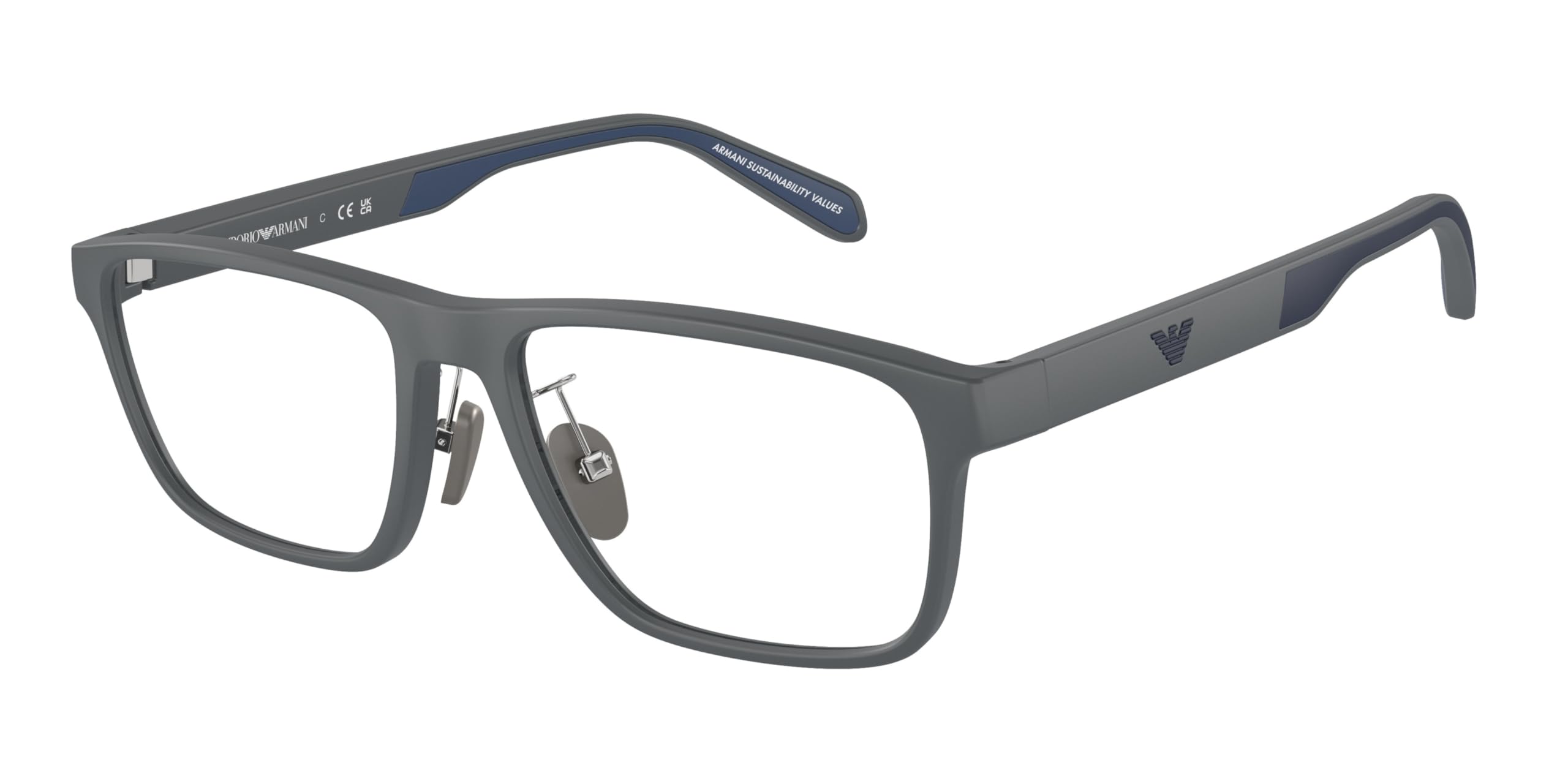 Men's Ea3233f Low Bridge Fit Rectangular Prescription Eyewear Frames