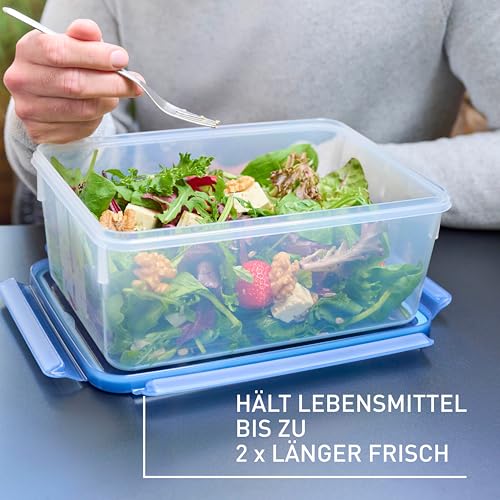 Emsa Clip & Close Eco Frischhaltedose, 3,7 L, Öko-Design, auslaufsicher, hygienisch, mikrowellen-/gefrier-/spülmaschinengeeignet, BPA-frei, Blau, N1171600