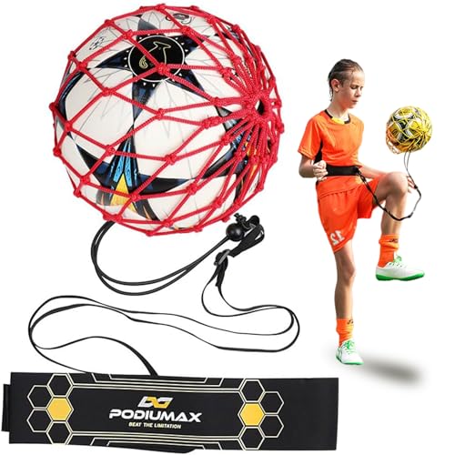 PodiuMax Hands-Free Soccer Kick/Throw Trainer, New Ball Locked Net Design, Adjustable...