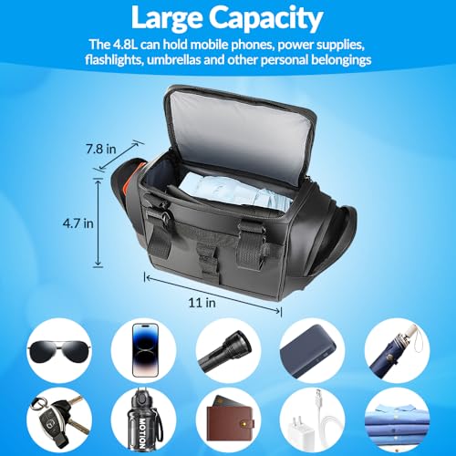 Image of WOTOW Bike Front Handlebar Bag - Large Reflective Bicycle Handlebar Basket Bags Waterproof Storage Pannier for Bike Touchable Transparent Phone Holder Pouch for Men Women Road MTB Outdoor Cycling 4.8L